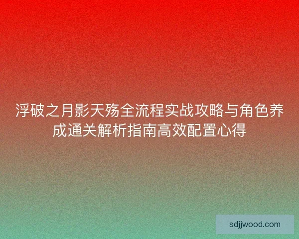 浮破之月影天殇全流程实战攻略与角色养成通关解析指南高效配置心得